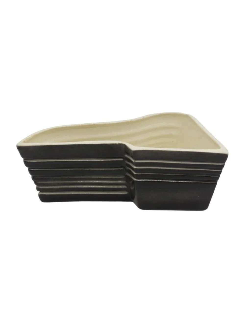 Vintage Planter HORTON CERAMICS TEXAS 1950s Black White Stripe Midcentury Indoor